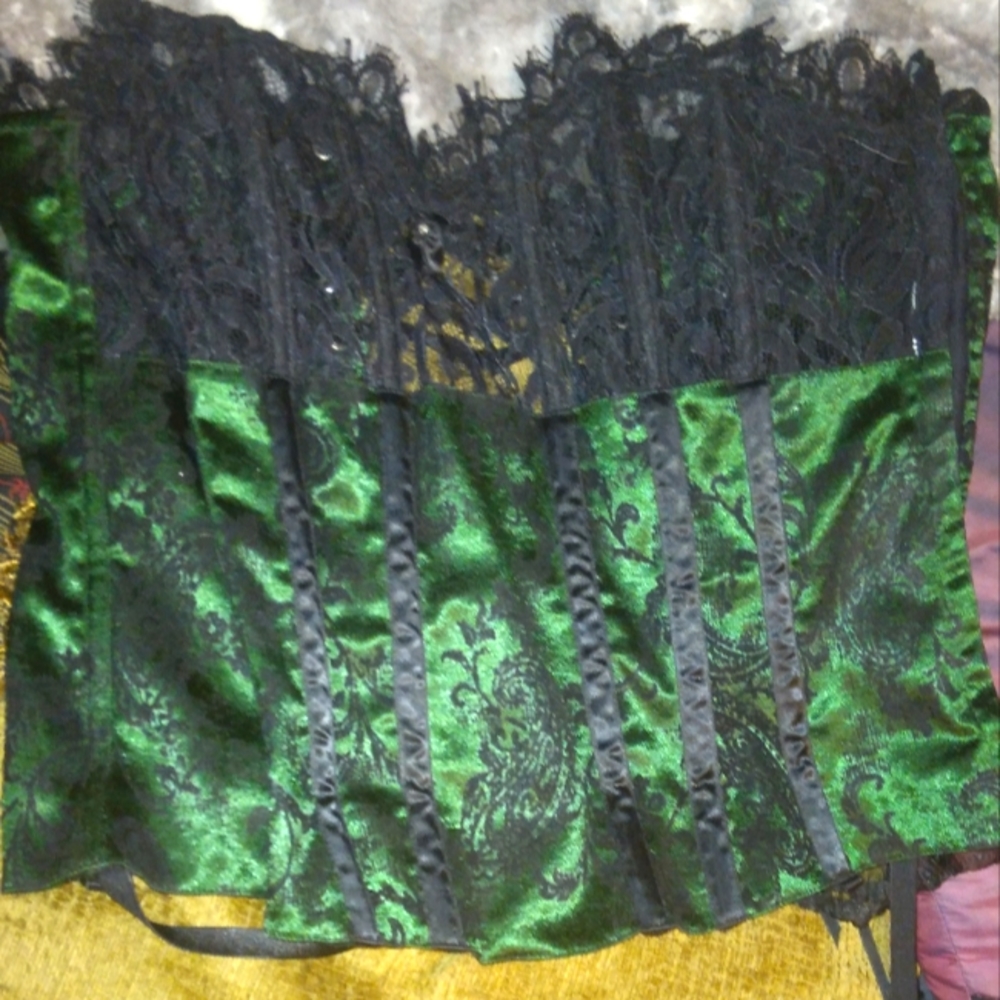 Green/black Corset
